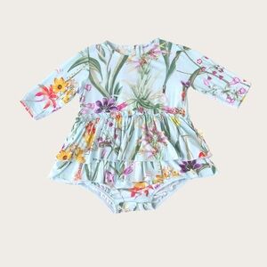 Charming Mary Skirted Bodysuit - Fiji Garden